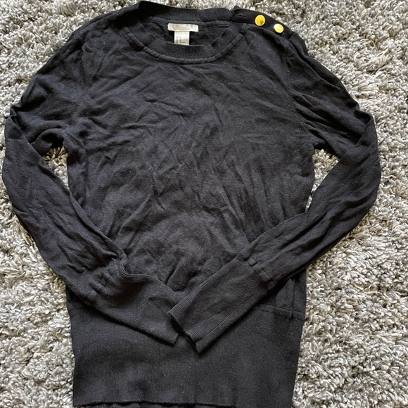 CLOSET CLEAN OUT! Cozy Black Sweater with Gold Buttons - Women's Size Small - Picture 3 of 7